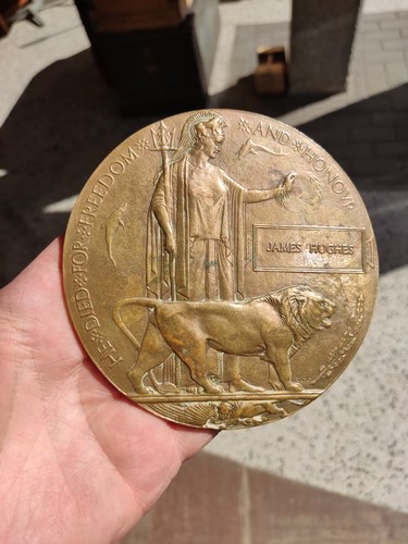 Ww1 death plaque penny - ww1, james