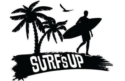 Medium surfs surf - up, board