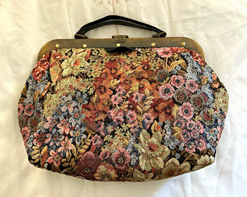 Floral tapestry top handle - floral,