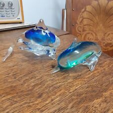 Murano Style Glass Dolphins