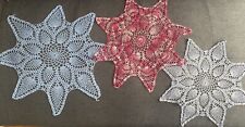 Crocheted Hand Made Small Table Cloth/table Cover (set of 3)