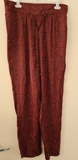 Bnwot M&S Womens Red And Black Harem Trouser Pants Size 12 Reg