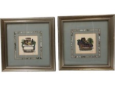 Framed Cat Art Prints Signed Limited Edition Set of Two T2080 HY14