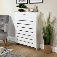Batley Radiator Cover Grill Shelf Cabinet 1/2/3 Drawer MDF Modern White