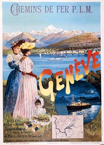 Geneva plm railway poster 1895 - poster,