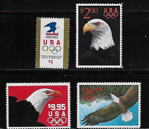 Eagle olympic rings stamp - rings,