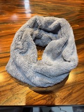 Grey Fluffy Faux Fur Neck