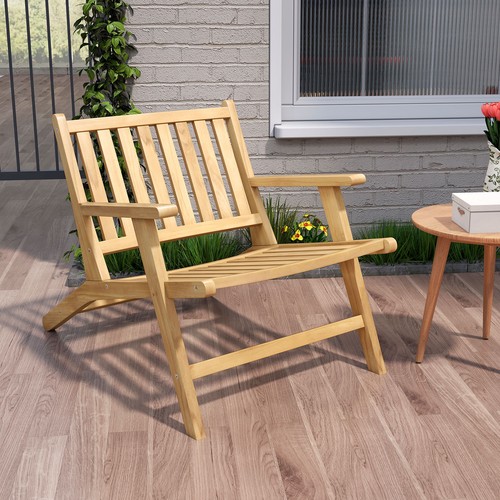 Wooden outside seat mid - seat,