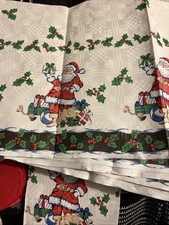 Vintage Christmas Table Cloth