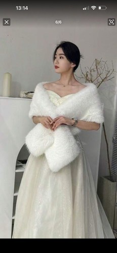 White faux fur bridal - fur,