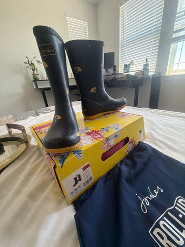 Joules roll wellies navy - joules, up