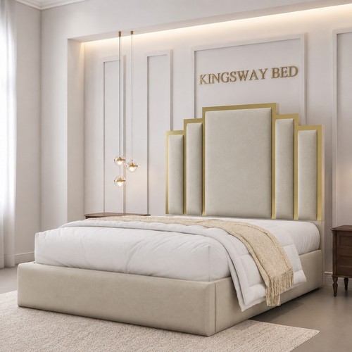 Art deco gold - art, bed