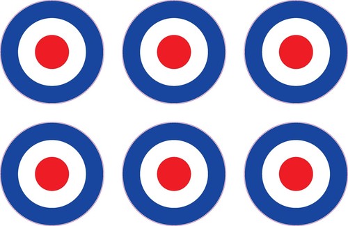 Raf roundel stickers - 6x, mod