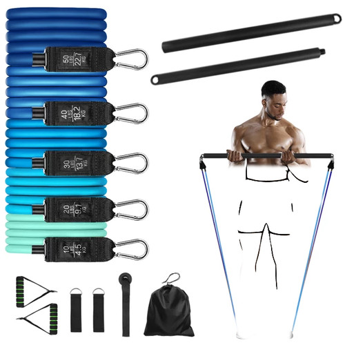 Resistance bands set with bar