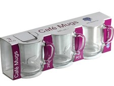 Set of 6 Clear Glass Latte