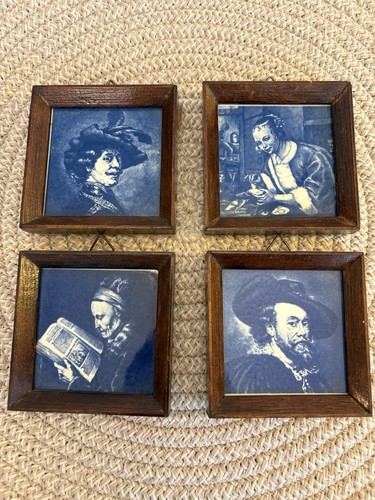 Vintage framed delft blue - vintage,