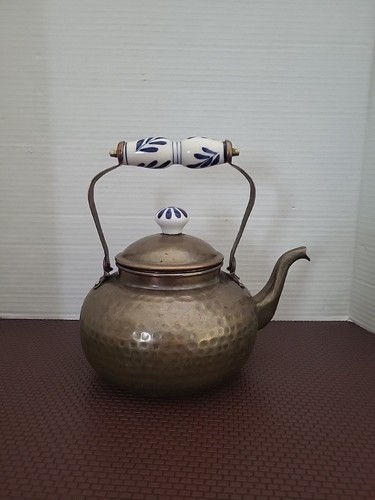 Vintage copper teapot with - vintage,