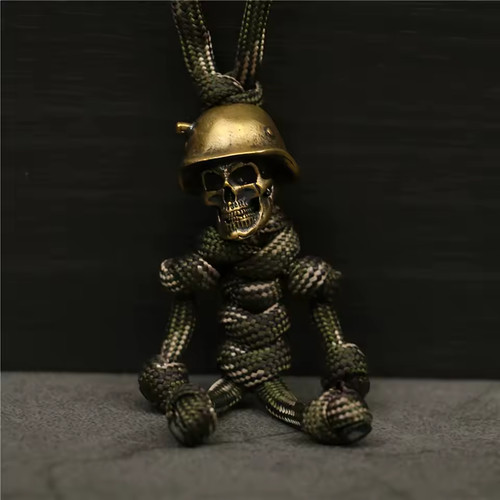 Skull soldier keychain metal - skull,