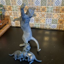 Border Fine Art Cubist Cat - Slate Blue plus free family 