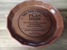 Henry Watson Pottery The Original Clay Flan Dish. Rustic Country Kitchen