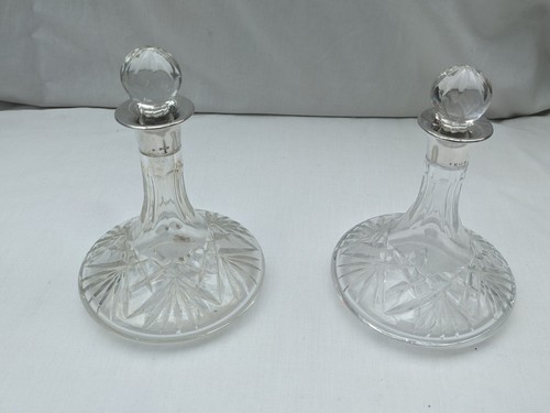 Pair silver mounted cut - pair,