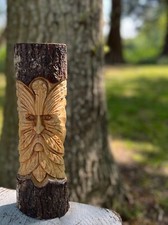Hand carved wooden green man