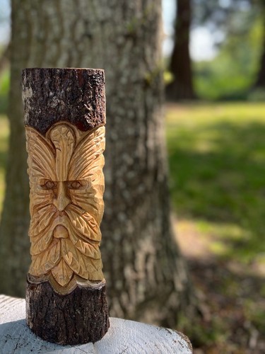 Hand carved wooden green - , man