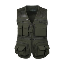 Fishing Hiking Camping Gilet Waistcoat Multi Pocket Tops Mens Cargo Utility Vest