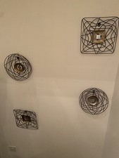 Contemporary Wall Art Home Decor Picture Abstract Brown Bronze Modern X 4