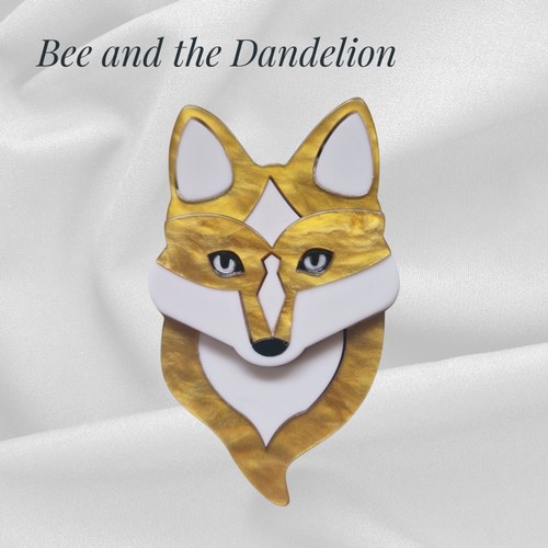 Cute fox head brooch - head, ~