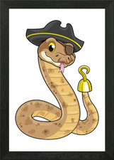 Snake Pirate Hook hand Framed