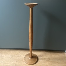 Vintage German Tall Wooden Candle Holder Candlestick Torchere