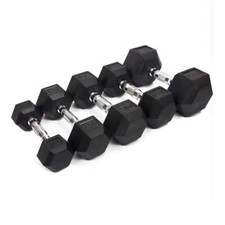 Hex dumbbells pairs rubber - dumbbells,