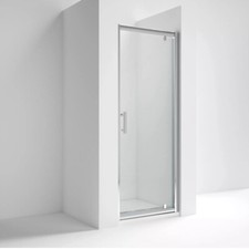 Nuie Pacific Pivot Shower Door 900mm Wide - 6mm Glass Bathroom Door Chrome Frame