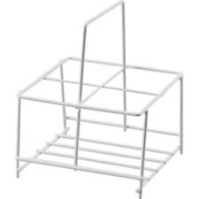 SupaHome 4 Milk Bottle Holder Pint Carrier Tidy Crate Rack Metal Coated - WHITE