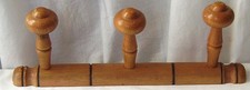 WOODEN COAT RACK LARGE PEGS VINTAGE