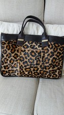 ?EDINA RONAY Real leather and Real Animal Print Fur Laptop Shoulder Bag?