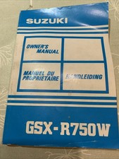 Suzuki GSX-R750W Owners Manual 1991 Part No. 99011-07F50-0IL