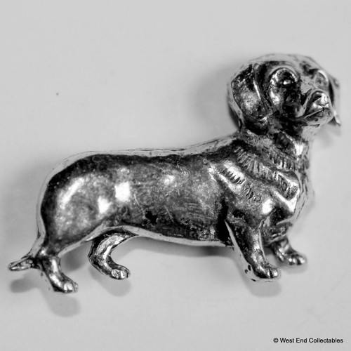 Dachshund pewter pin brooch - dachshund,