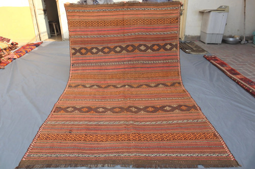 5x9 vintage afghan red - vintage,