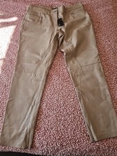 Marks And Spencer Autograph Real Leather Cream Trousers Size 18 Bnwt