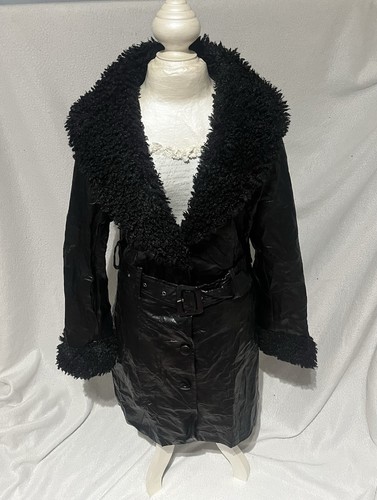 Faux leather coat - leather,