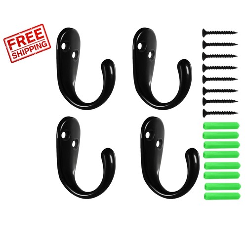 Vintage black coat hooks - vintage,