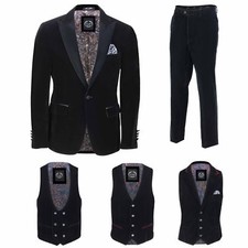 Mens Black Velvet Tux Dinner Jacket Vintage 3 Piece Suit - Item Sold Separately