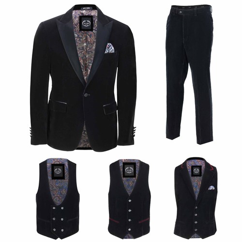 Mens black velvet tux dinner - mens,