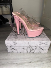 6” Baby pink Hella Heels Only Worn Once, Size 5