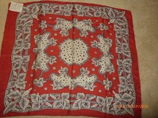 Antique Georgian Gents Silk Handkerchief/Square JR Stitched Monogram Rare