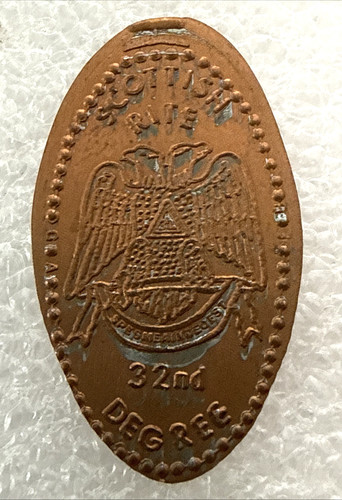 Masonic rolled out penny - rolled,