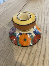 Beautifully Painted Clarice Cliff 331 Squat Candle Holder In Gayday Price Drop