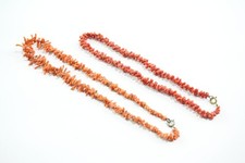 Coral Necklaces Antique Branch Graduated x 2
